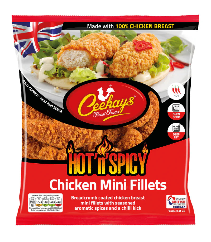 Ceekays Hot and Spicy Breaded Chicken Mini Fillets 500 g