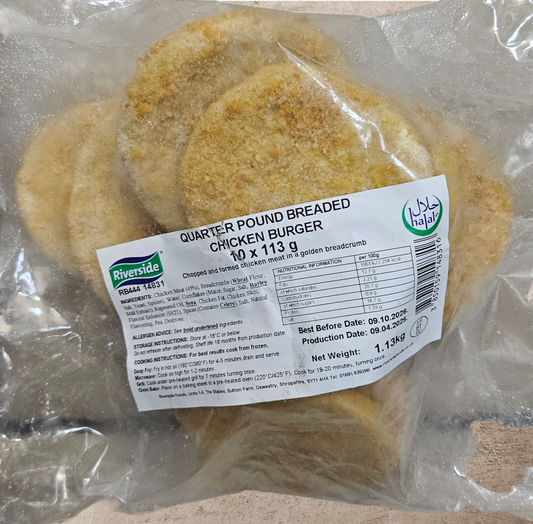 Riverside Quarter Pound Breaded Chicken Burgers